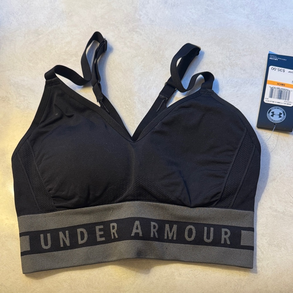 Brand New With Tags Under Armour Black and Gray Sports Bra